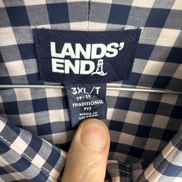 Land's End Long-sleeve gingham shirt - Picture 2 of 2